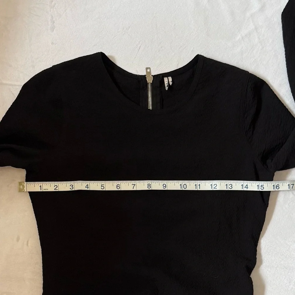 Black Asymmetrical Mini Dress LBD Modern Minimal IRO Diana US XS / 2 - Picture 4 of 10